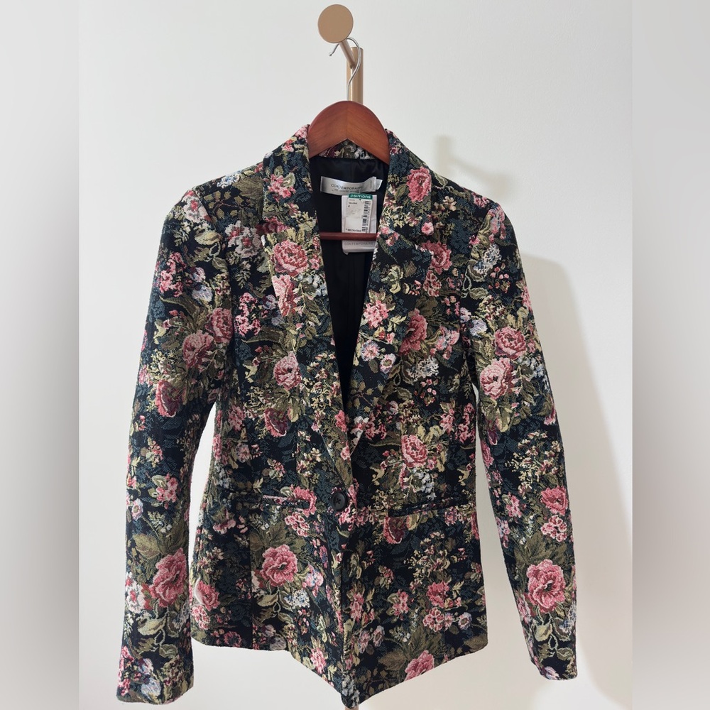 Simon’s Floral Tapestry Blazer Size 4 NWT Statement Jacket
